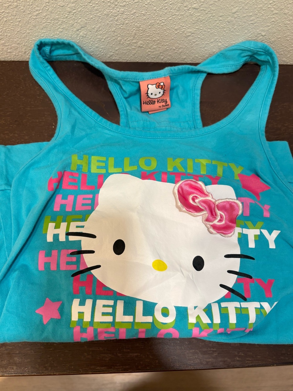 Hello Kitty Womens ' Turquoise Graphic Tank Top